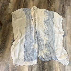 Beige and Blue Paisley Shawl